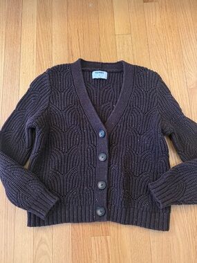 Old Navy Women's Chunky Cable Knit Button Cardigan - Brown